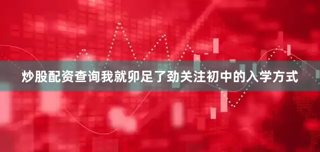 炒股配资查询我就卯足了劲关注初中的入学方式